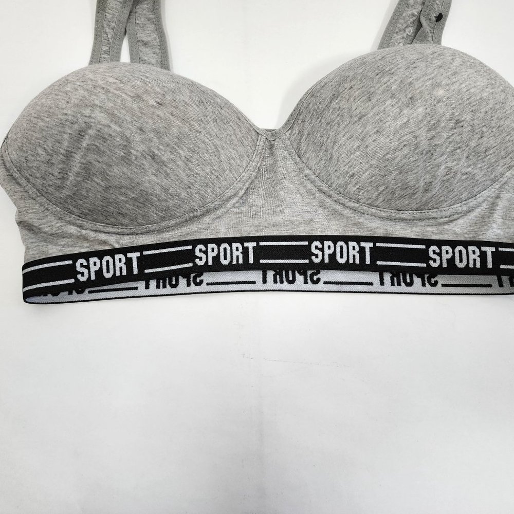 Set of 2 Black & Gray Sports Bras Removable Pads Size‎ 2X NWOT - Picture 10 of 12